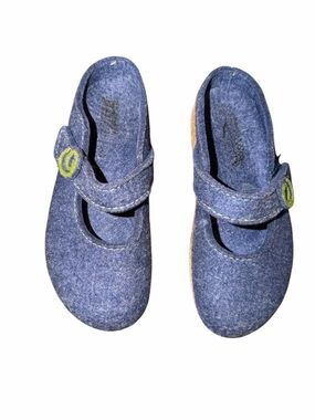 Haflinger Blue Wool Felt Mary Jane Clogs Women’s Size 39